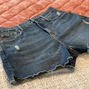 • Levi’s High-Rise Denim Shorts •